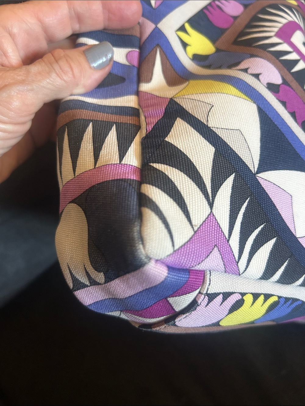 Emilio Pucci Geometric Tote in Purple & White Medium - Picture 6 of 16